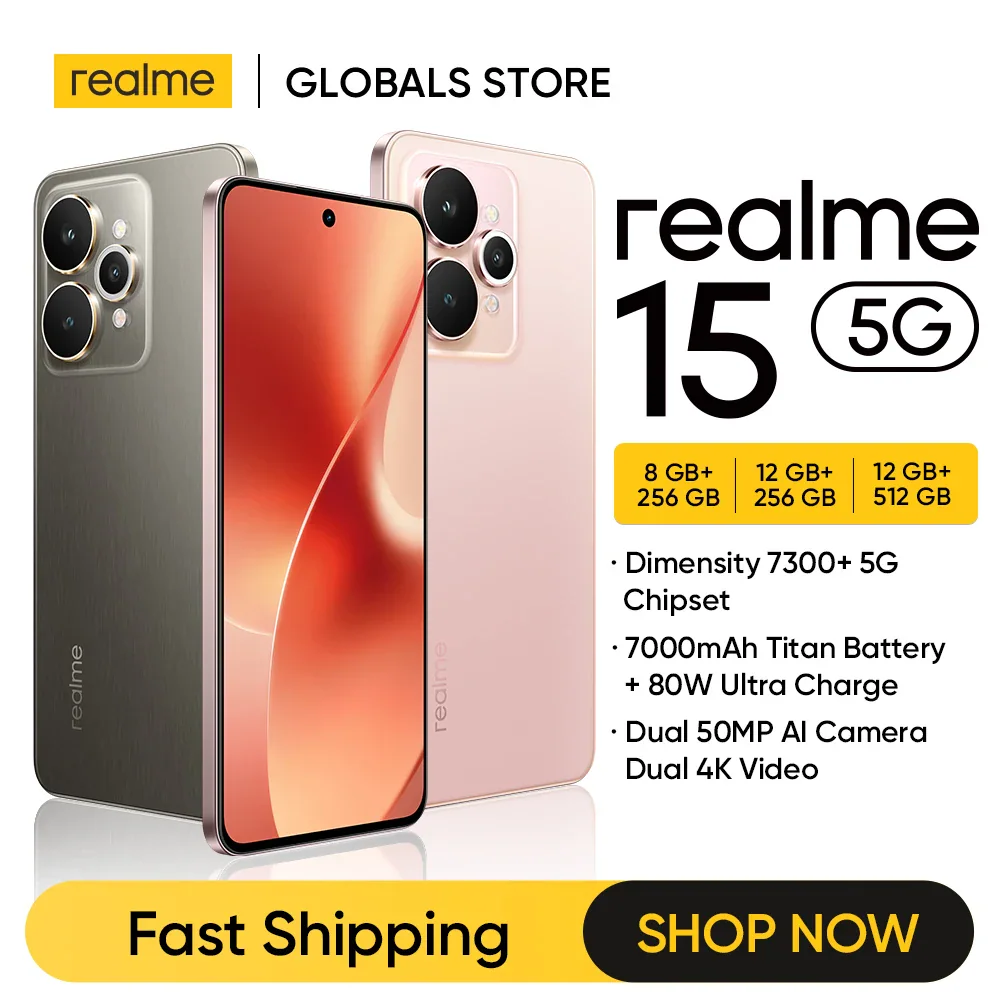realme 15 5G — AMOLED 144 Гц и Dimensity 7300+