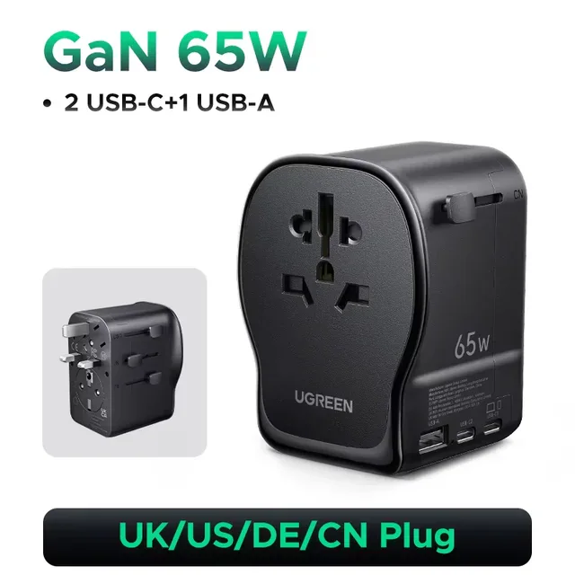 UGREEN65WUniversalTravelAdapter:одинблоквместопереходникаизарядки