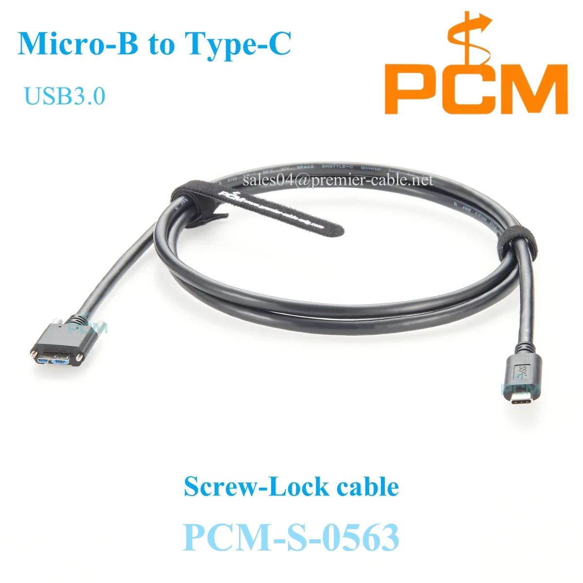 USB 3.0 Micro-B — Type-C — кабель с винтовой фиксацией