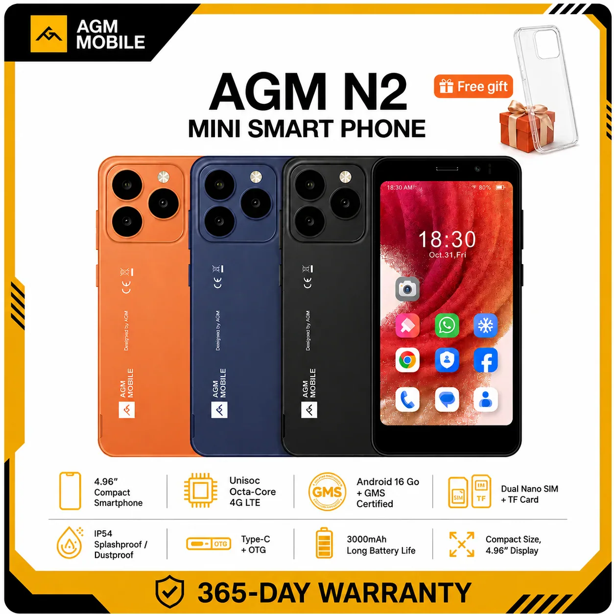 AGM N2 Mini — компактный смартфон со съемным аккумулятором