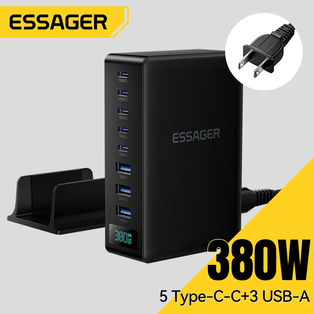 EssagerGaN100W8-in-1ChargiEssager GaN 100W 8-in-1 Charging StationngStation