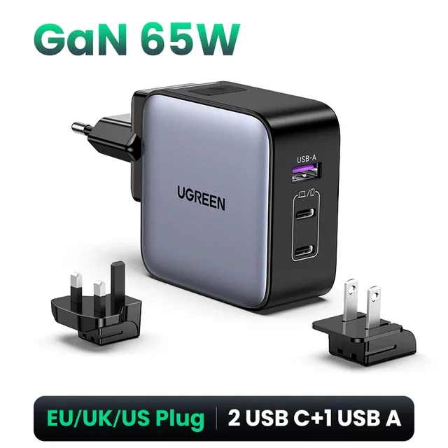 UGREENNexode65W:трипортаводномGaN-адаптере