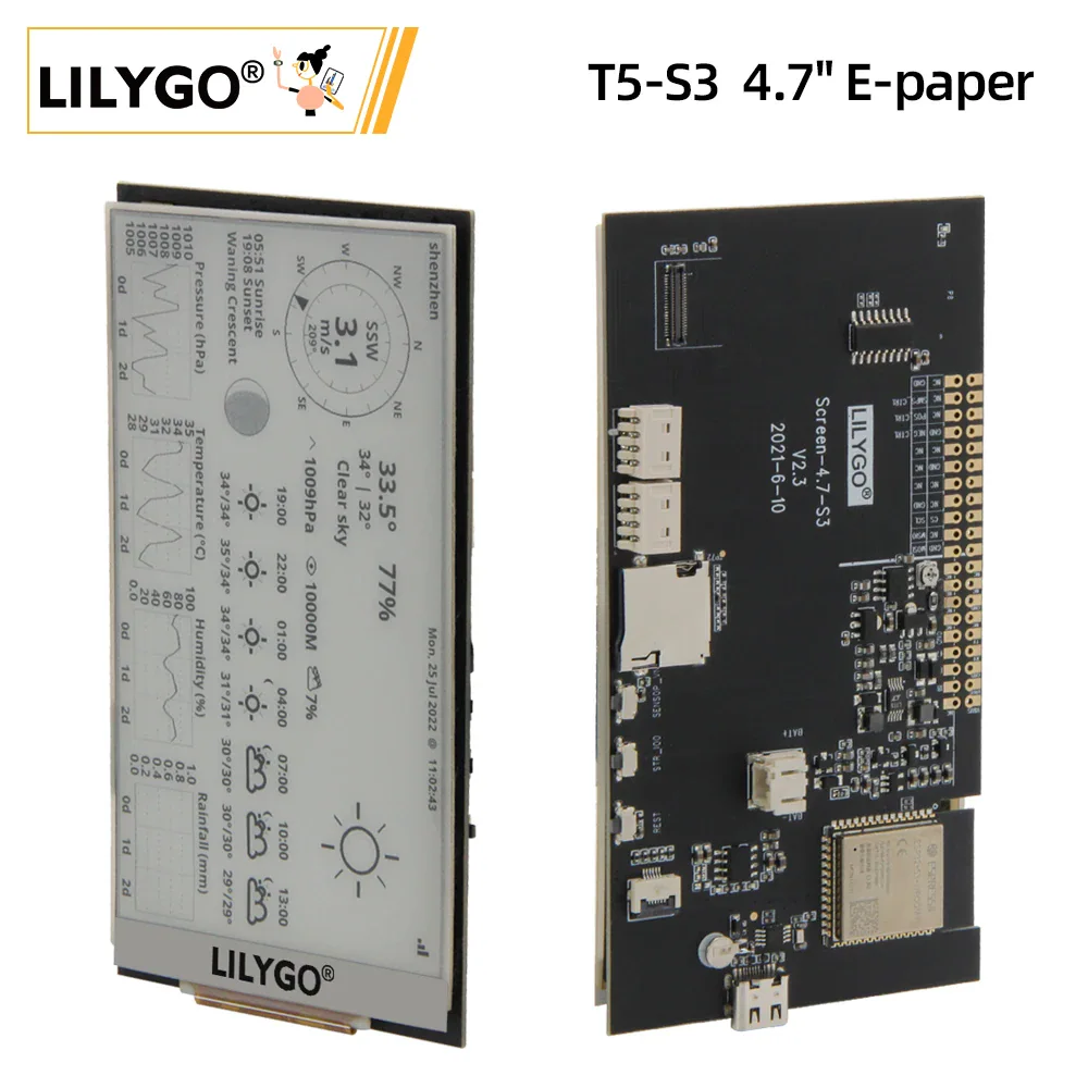 LILYGO T5 — плата ESP32-S3 с экраном E-Ink 4,7 дюйма