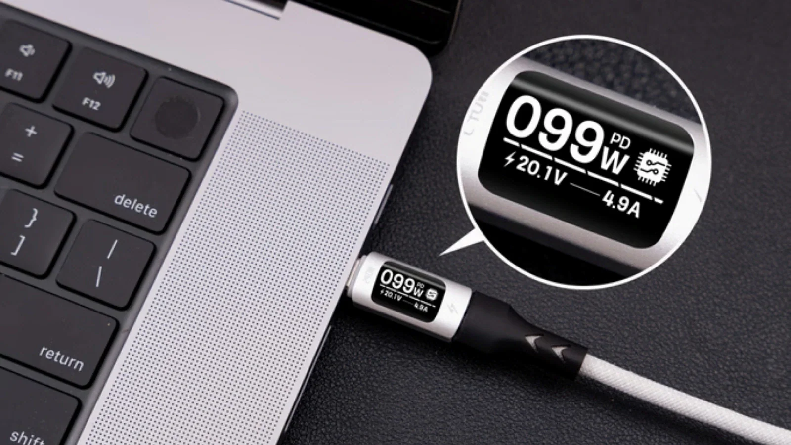 Кабель Vogatiki получил экран, 240 Вт и USB4 на 80 Гбит/с