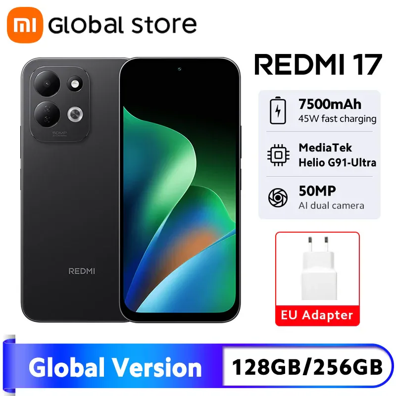 Xiaomi Redmi 17 — аккумулятор 7500 мАч и большой дисплей