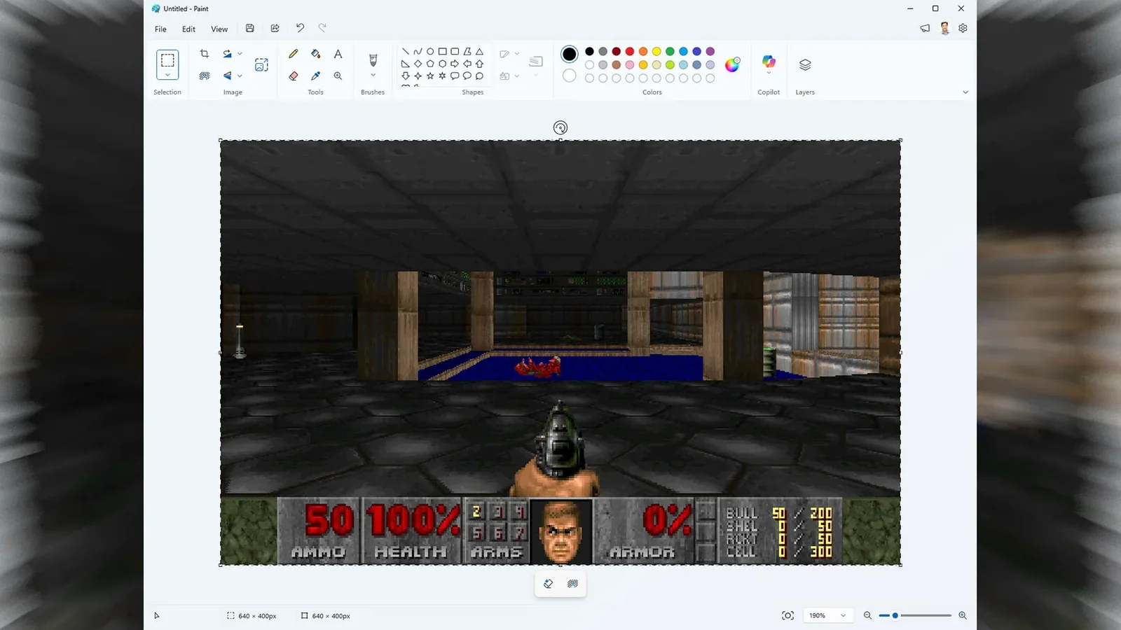 Doom запустили через Microsoft Paint, но игра идет не в самом редакторе