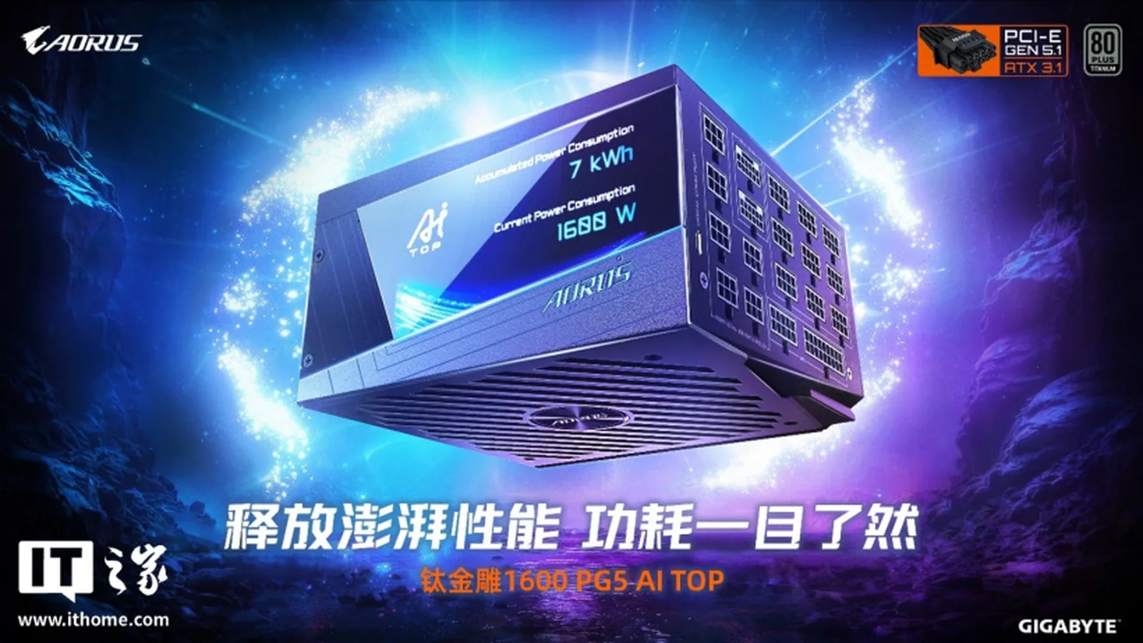 Gigabyte показала блок питания на 1600 Вт с экраном для контроля нагрузки