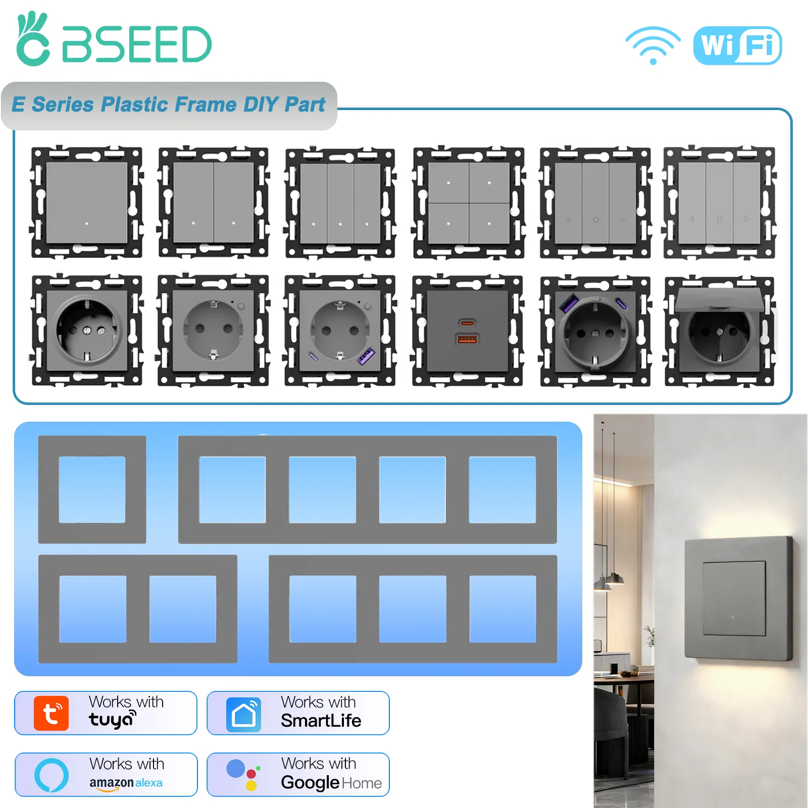 BSEED E Series — умный Wi-Fi выключатель на 1–4 клавиши