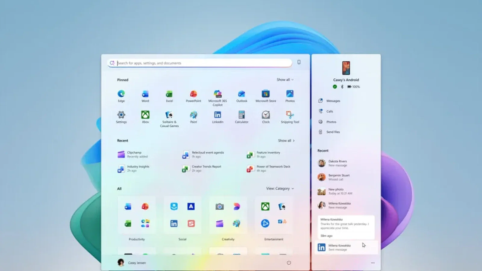 Windows 11 покажет содержимое уведомлений Android без открытия Phone Link