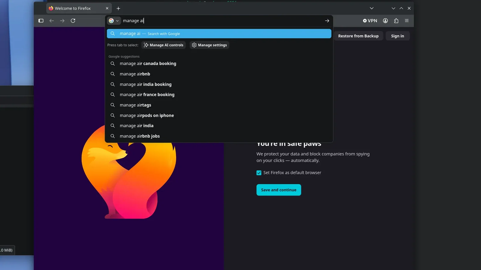 Firefox 154 вынес управление ИИ прямо в адресную строку