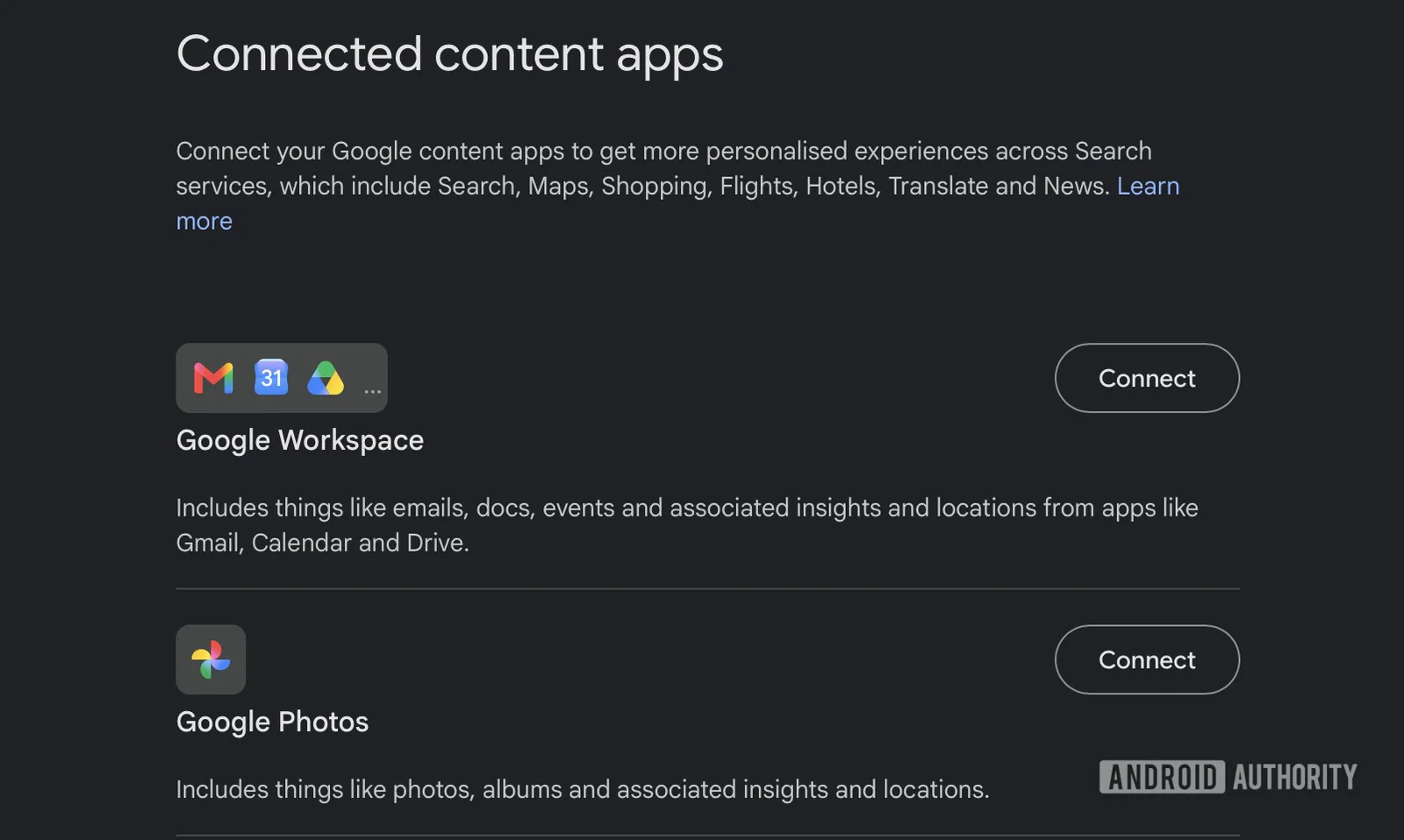 Приложения с подключенным контентом на Google