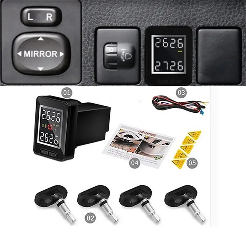 TPMS для Toyota — комплект из четырех датчиков с дисплеем