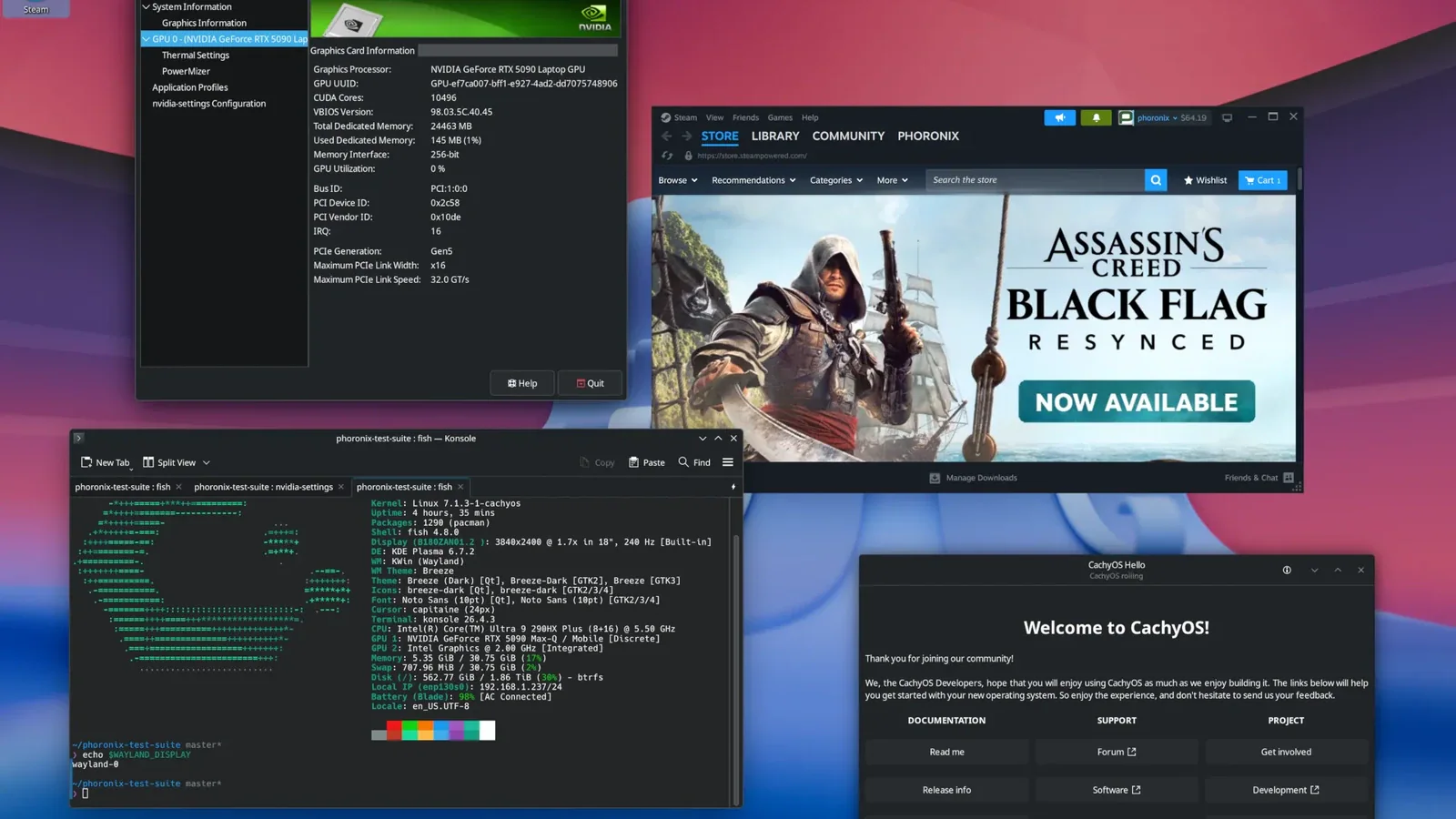 RTX 5090 Laptop проверили в Linux: открытый драйвер пока не догнал NVIDIA